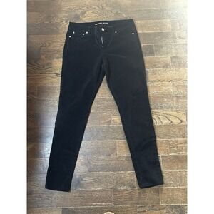 Michael Kors 8 Black Velvet‎ Jeans Straight Leg Stretch Cotton Blend Pants
